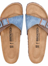 ciabatta aperta con cinghia in denim cucito a mano