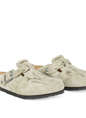 boston taupe con treccia e incisione di fiorellini