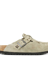 ciabatte Birkenstock boston taupe con fiori