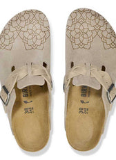 ciabatte boston taupe con disegno in stile mandala