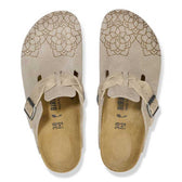 ciabatte boston taupe con disegno in stile mandala
