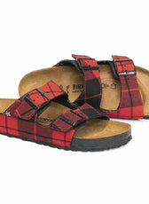 Personalizzazione Birkenstock Arizona Tartan scozzese - Rosso - Outlet