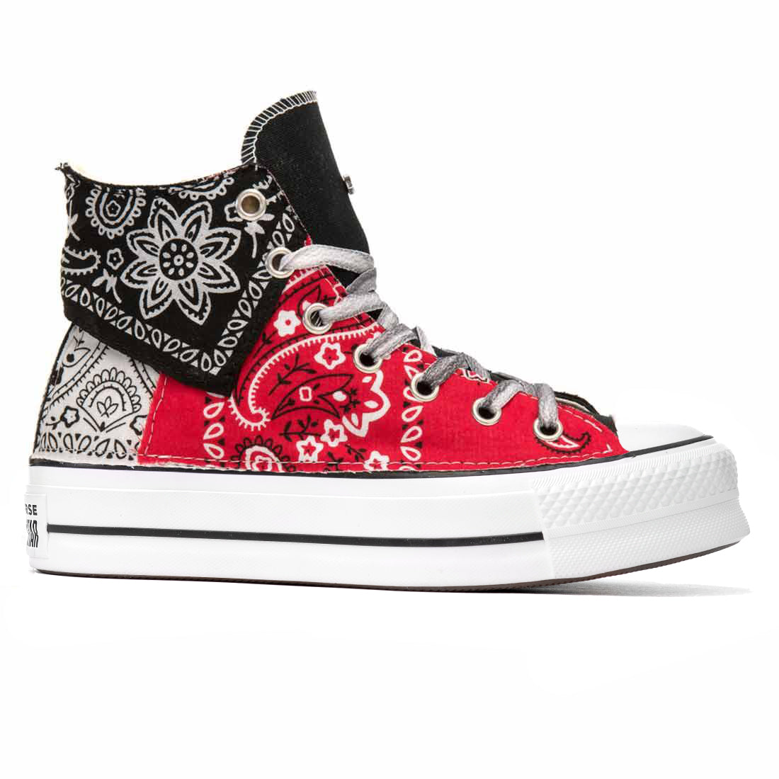 converse all star bandana rossa bianca e nera