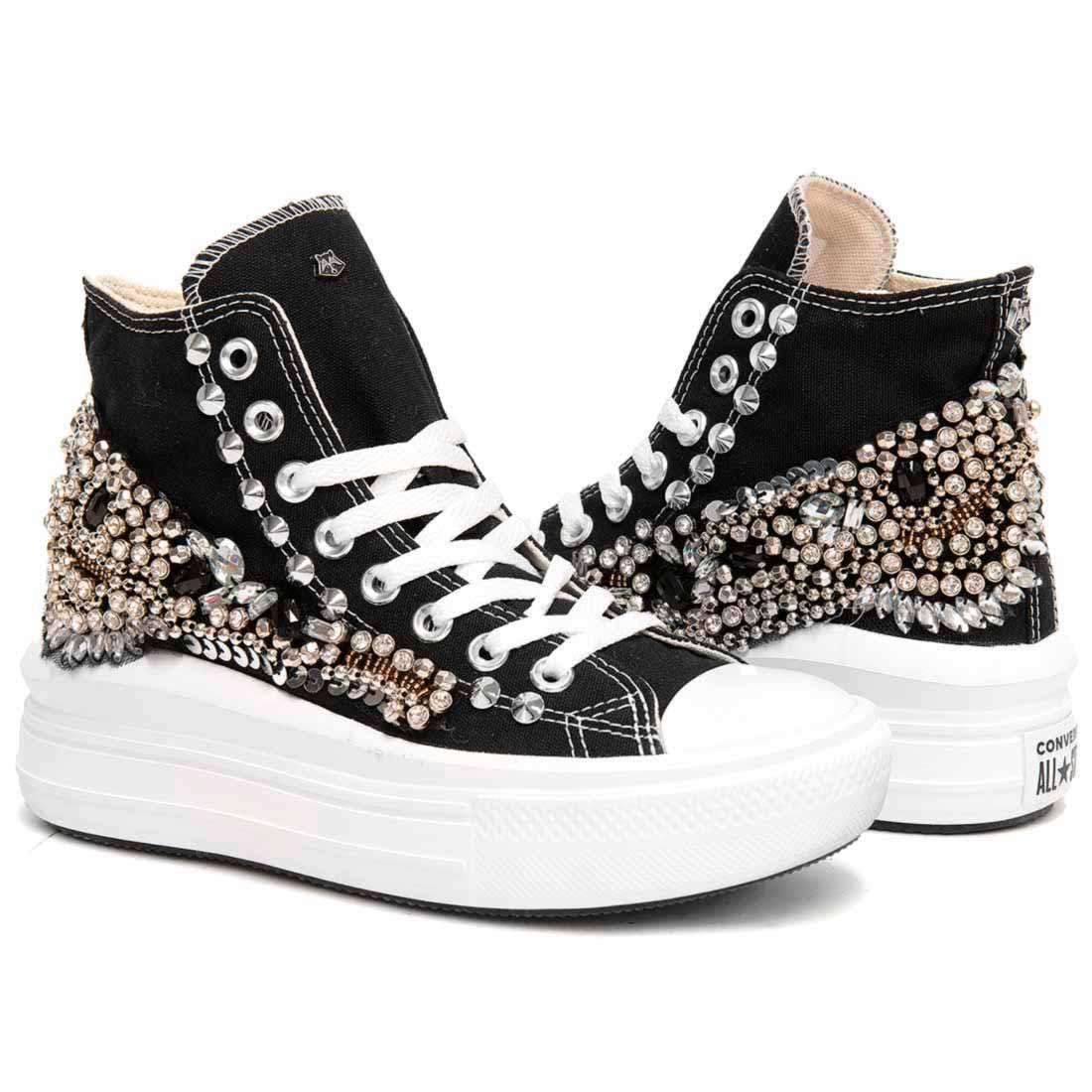 Converse All Star Alte Move con Gioielli - Nere - Outlet