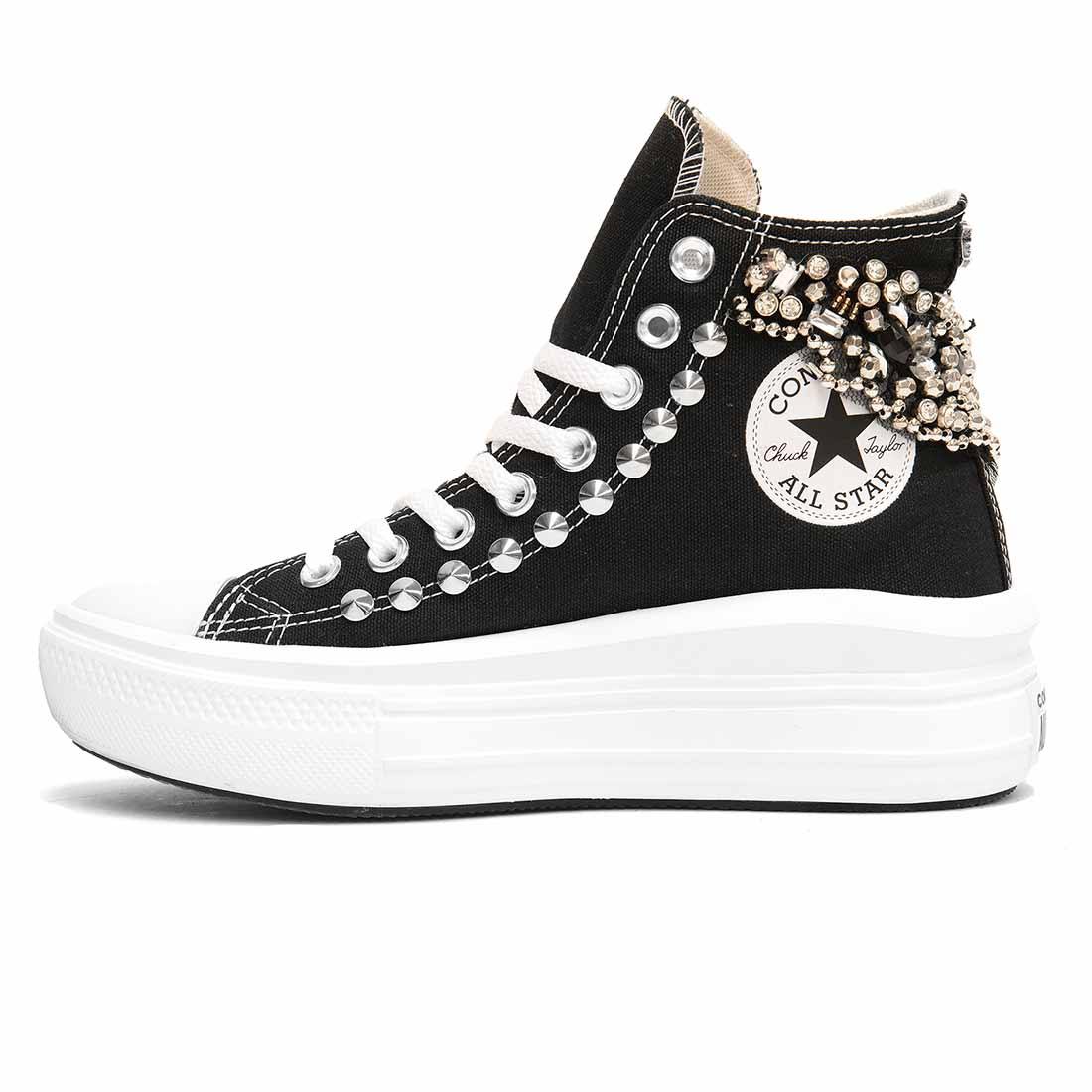 Converse All Star Alte Move con Gioielli - Nere - Outlet