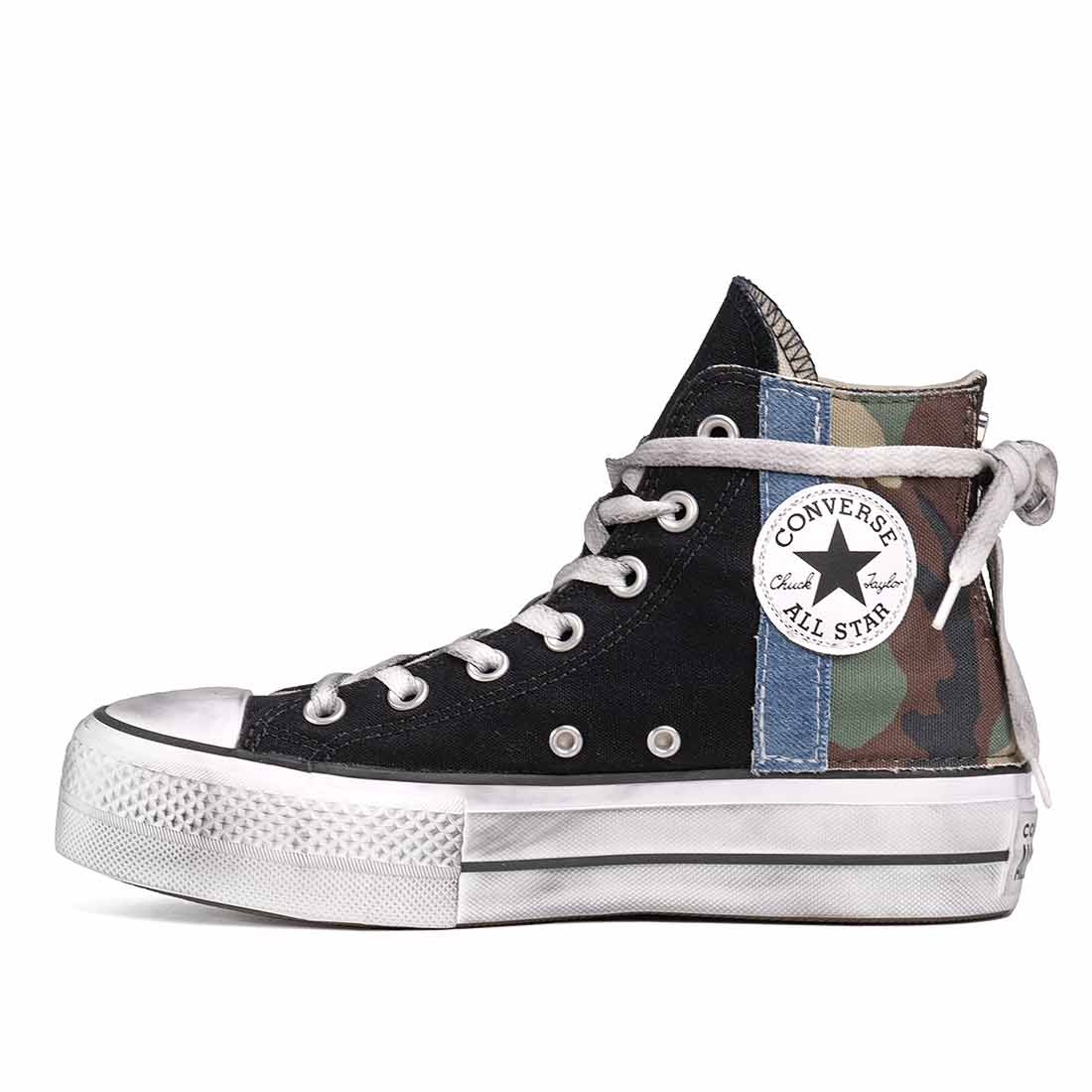Converse All Star Alte Platform Mimetico e Jeans Denim - Outlet