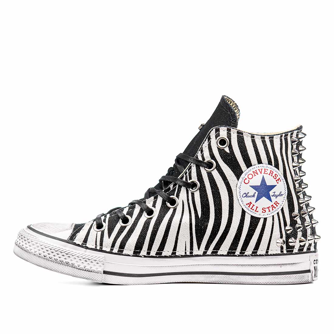 Converse All Star Alte Zebrate e Borchiate - Outlet