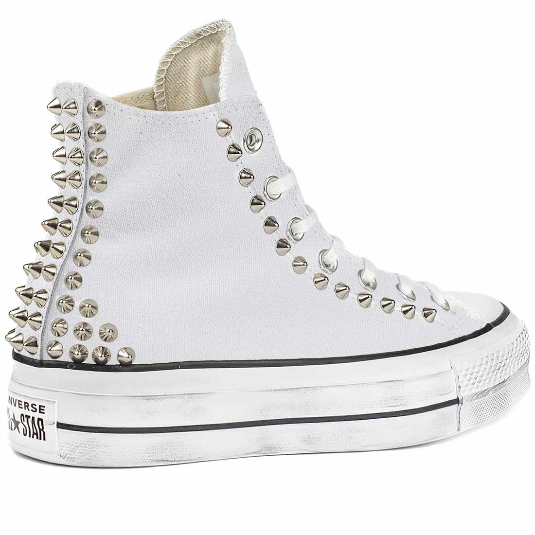 Converse All Star con Borchie - tela bianche - Outlet