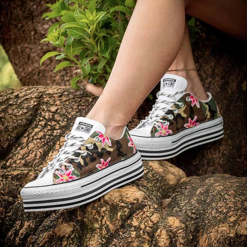 Converse All Star Basse Camo e Fiori - Outlet