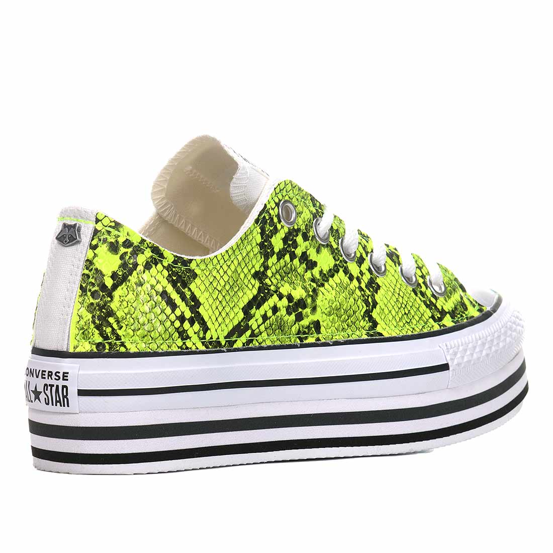 Converse All Star Basse Layer - Pitone Giallo Fluo - Scontate - Outlet