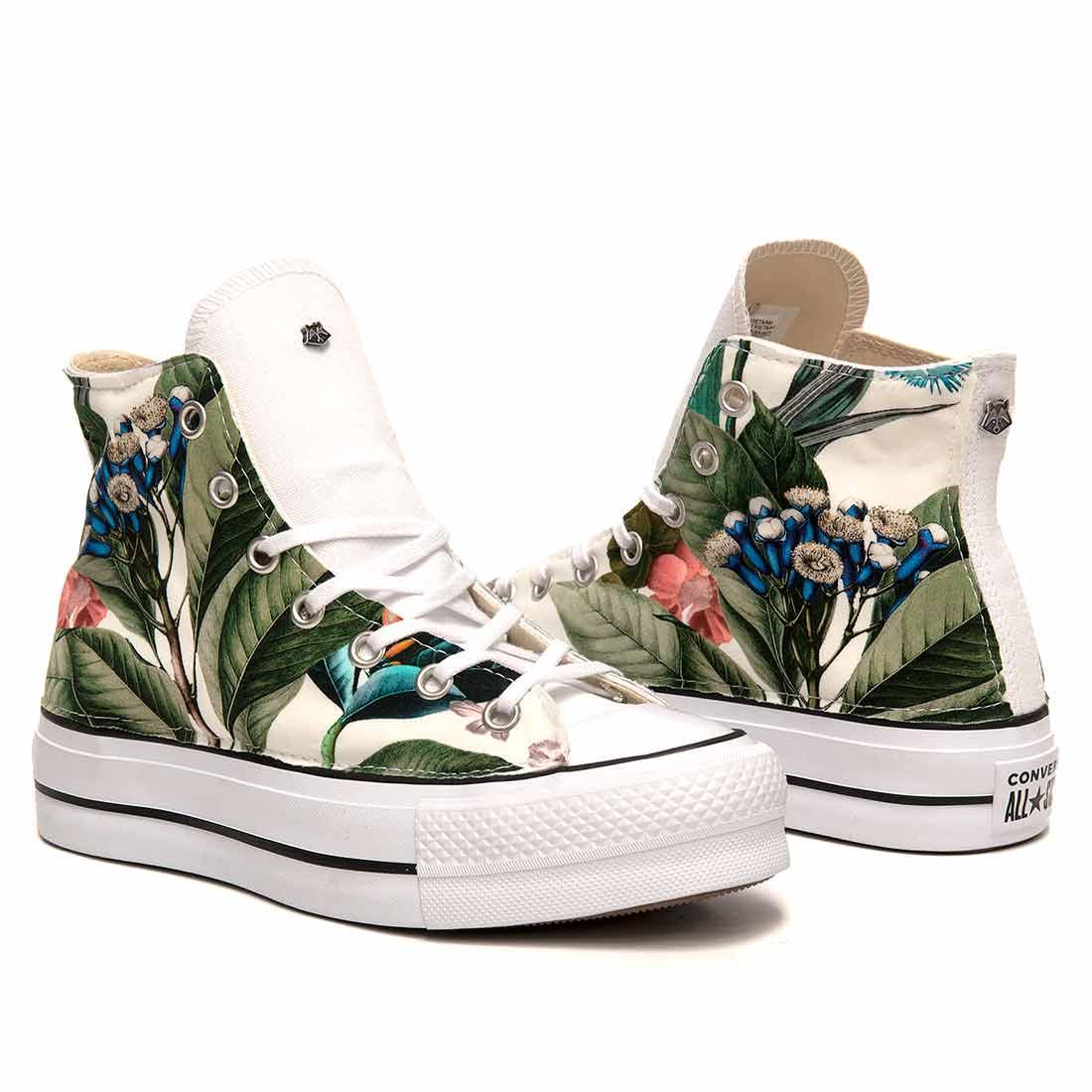 Converse All Star Alte Platform con Fiori - Outlet