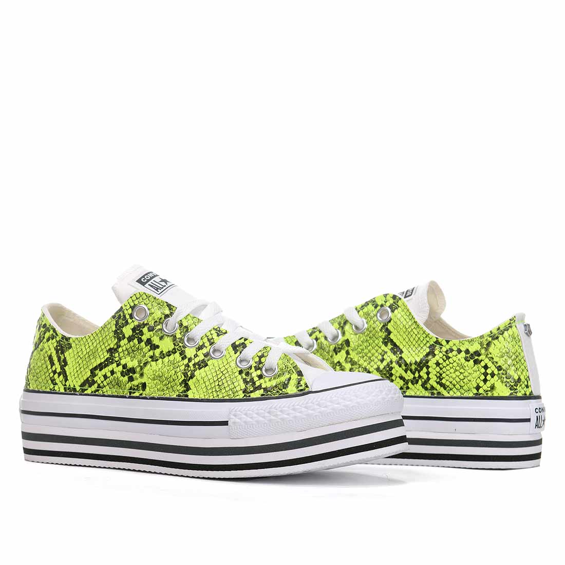 Converse All Star Basse Layer - Pitone Giallo Fluo - Scontate - Outlet