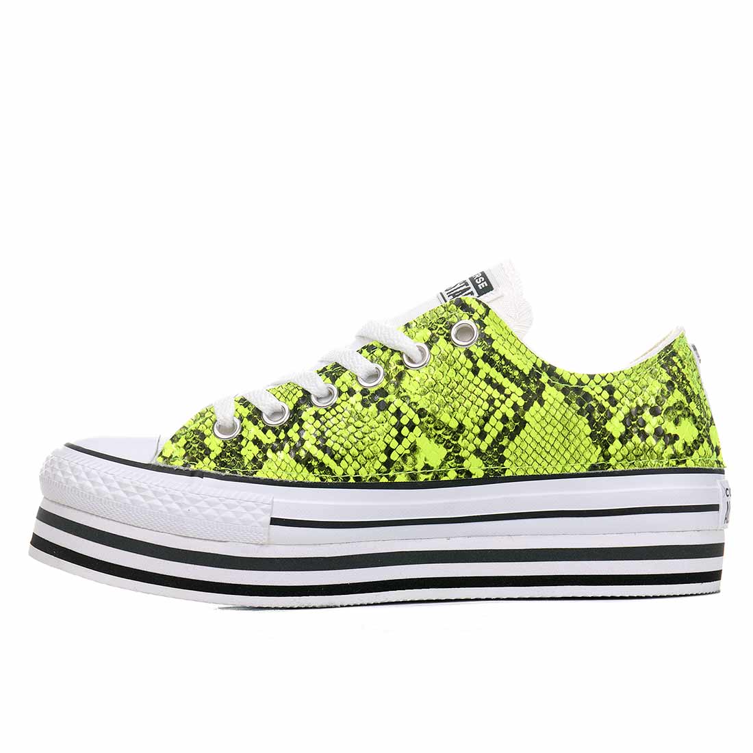 Converse All Star Basse Layer - Pitone Giallo Fluo - Scontate - Outlet