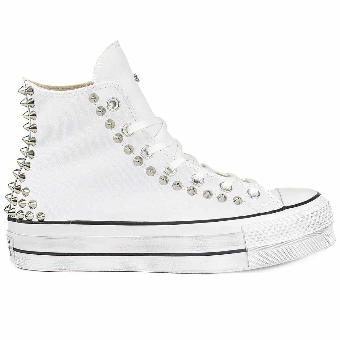 Converse All Star con Borchie - tela bianche - Outlet
