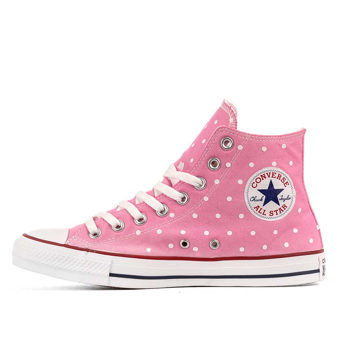 converse rosa con pois bianchi