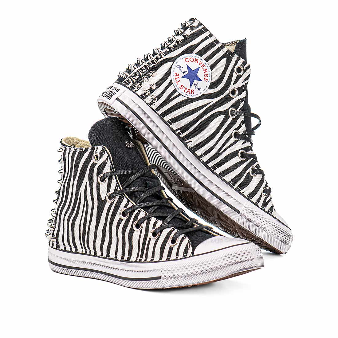 Converse All Star Alte Zebrate e Borchiate - Outlet