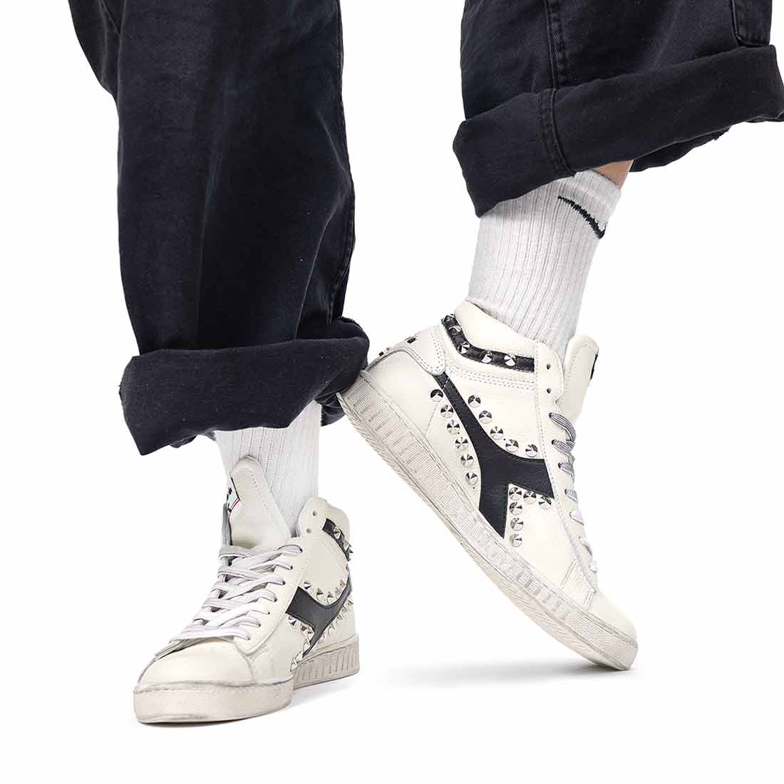 Diadora Game High con Borchie a Cono  - Nere - Outlet