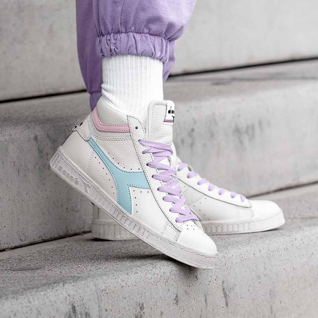 Diadora Game High Azzurre e Rosa Pastello - Outlet