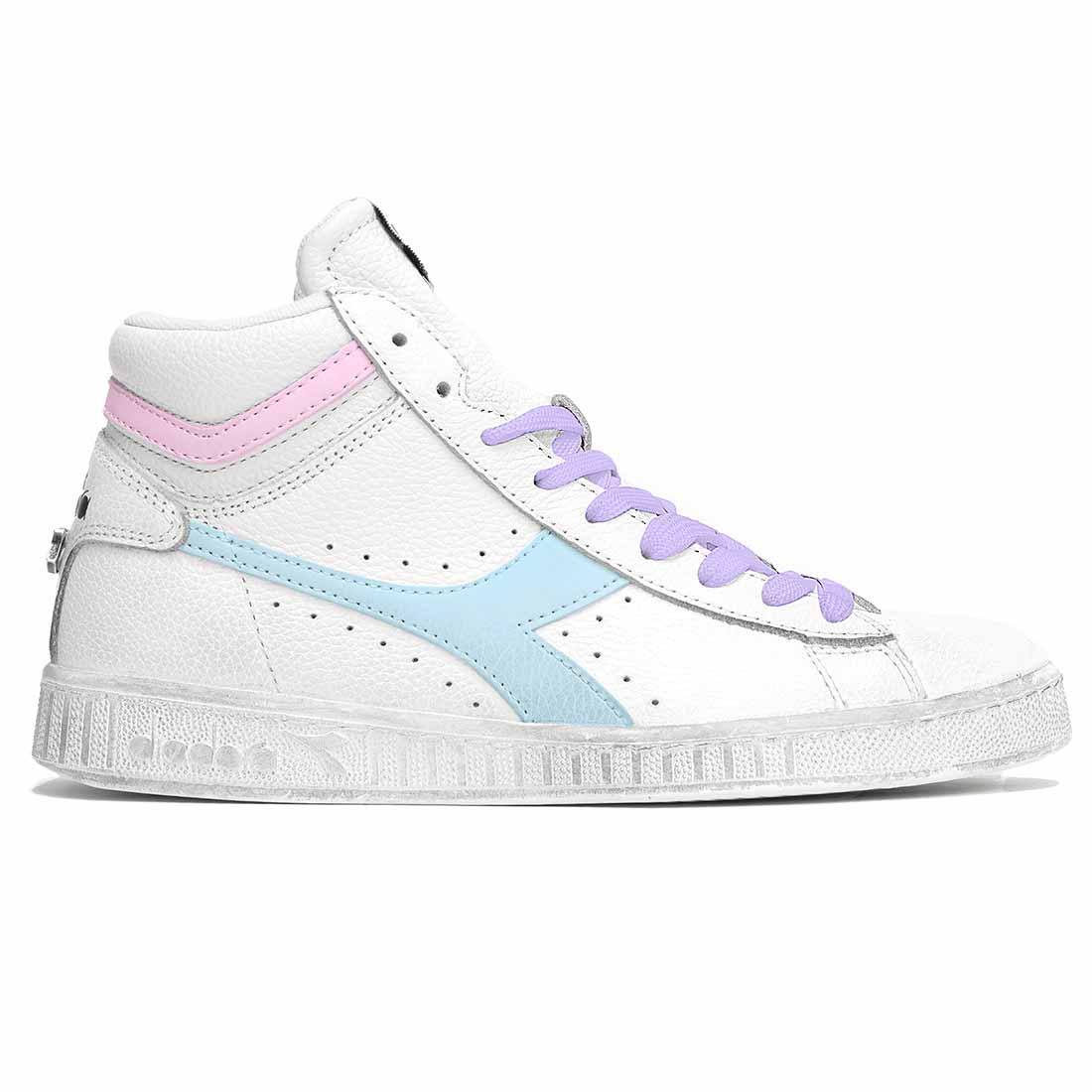 Diadora Game High Azzurre e Rosa Pastello - Outlet