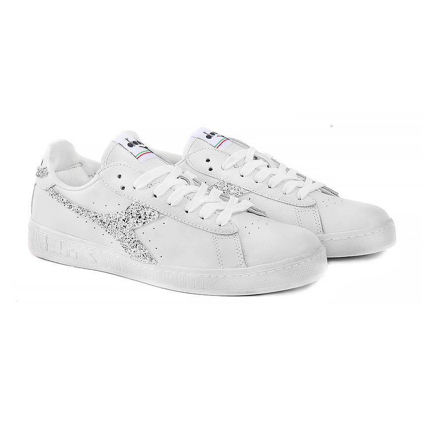 Diadora Game L Low con Glitter Argento - Outlet