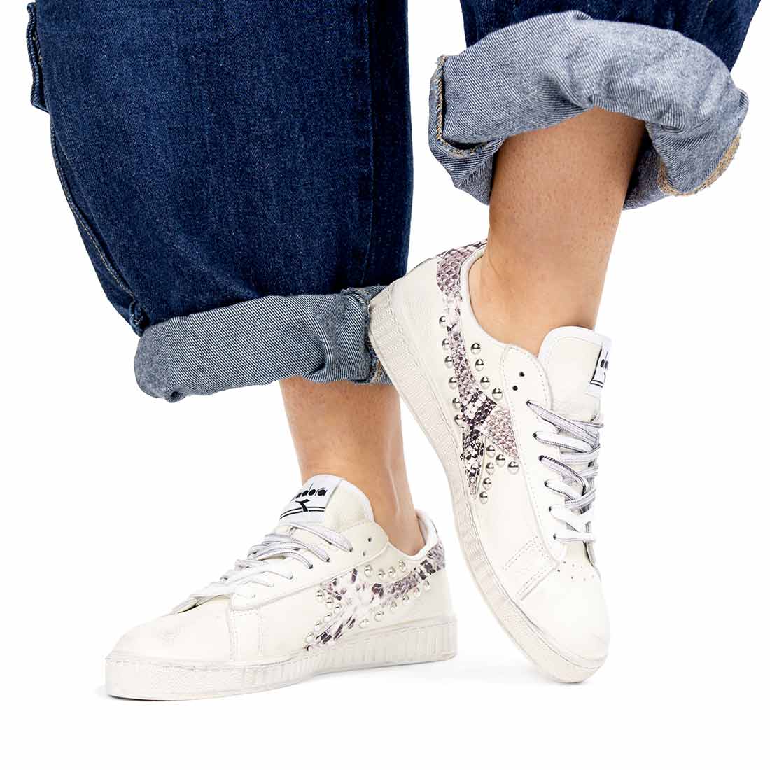 Diadora Game L Low Pitonate con borchie - Outlet