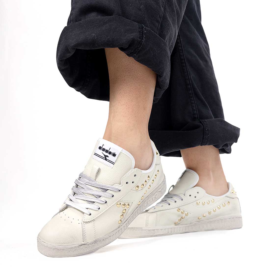 Diadora Game L Low con Borchie Oro - Outlet