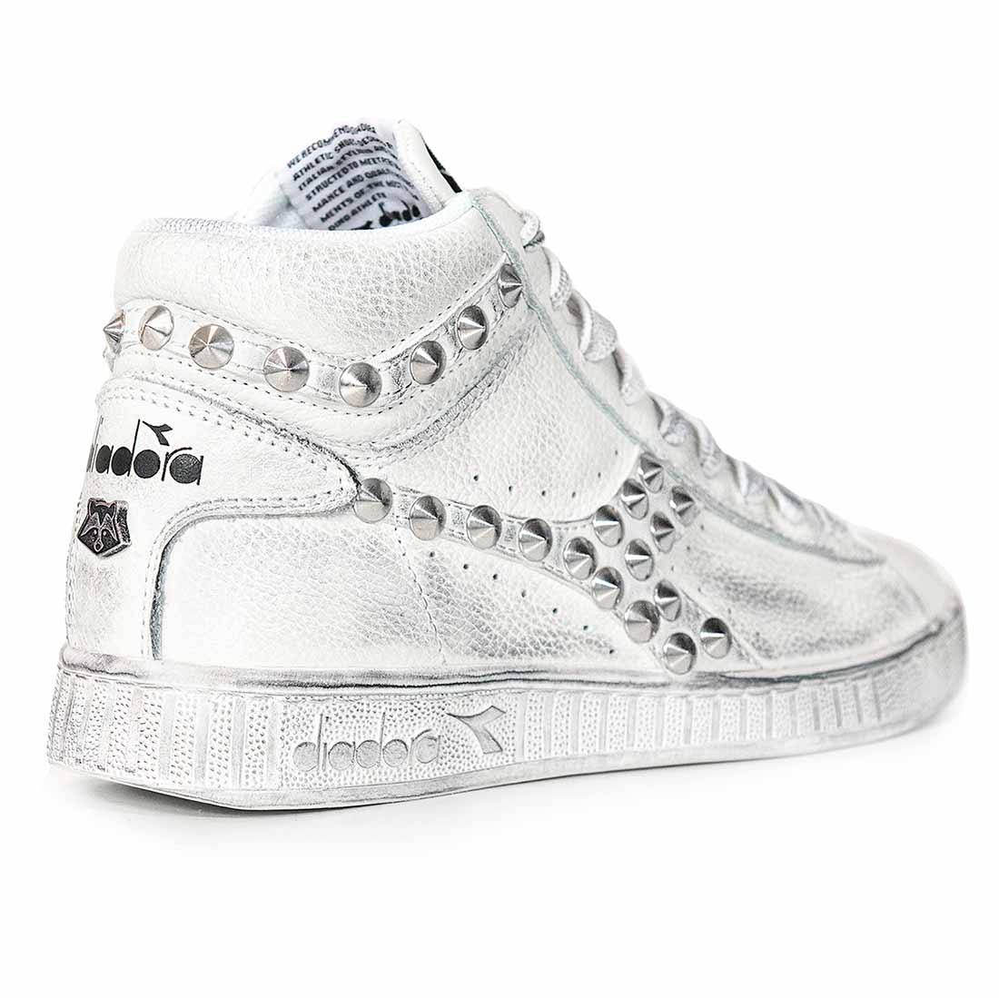 Diadora Game High con Borchie a Cono Argento - Outlet