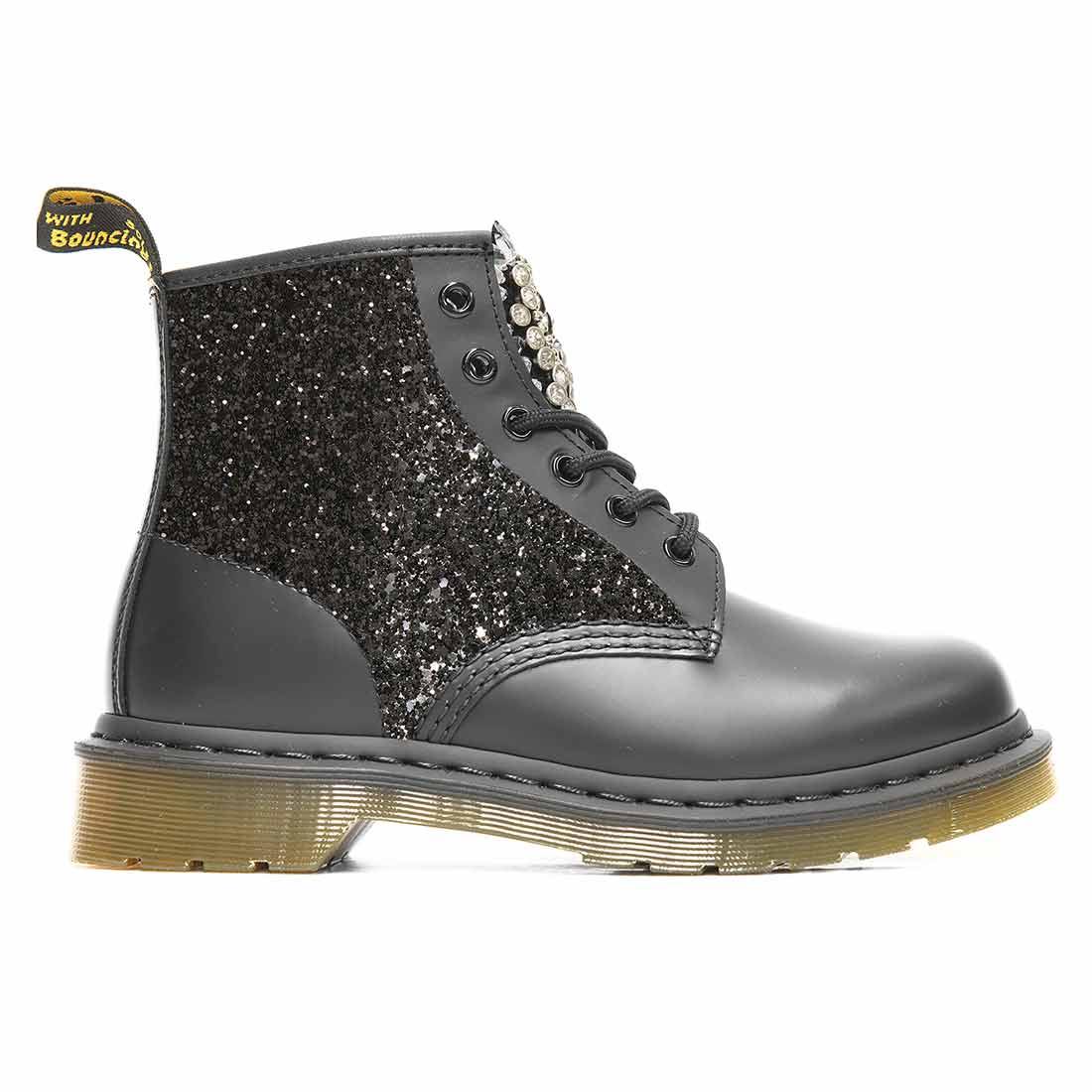 Personalizzazione Dr Martens Bassi 101 con Strass e Glitter Nero - Outlet