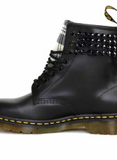 Personalizzazione Dr Martens Scozzese Bianco-Nero con Borchie - Outlet