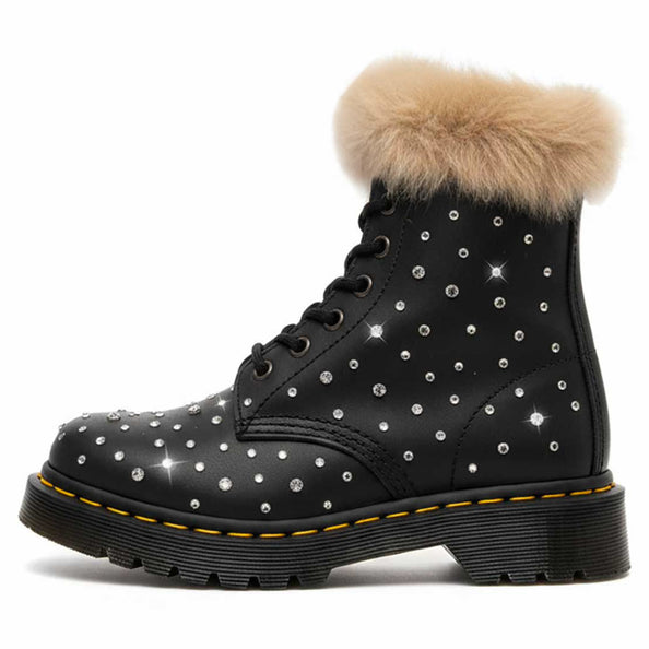 dr martens con diamanti e furry