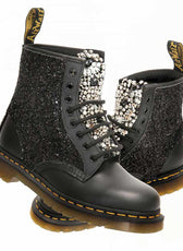 Personalizzazione Dr Martens con Strass e Glitter Nero - Outlet