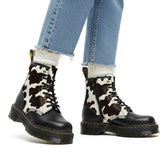 dr martens platform con effetto maculato bianco e nero