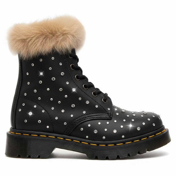 dr martens con strass swarovski e pelo