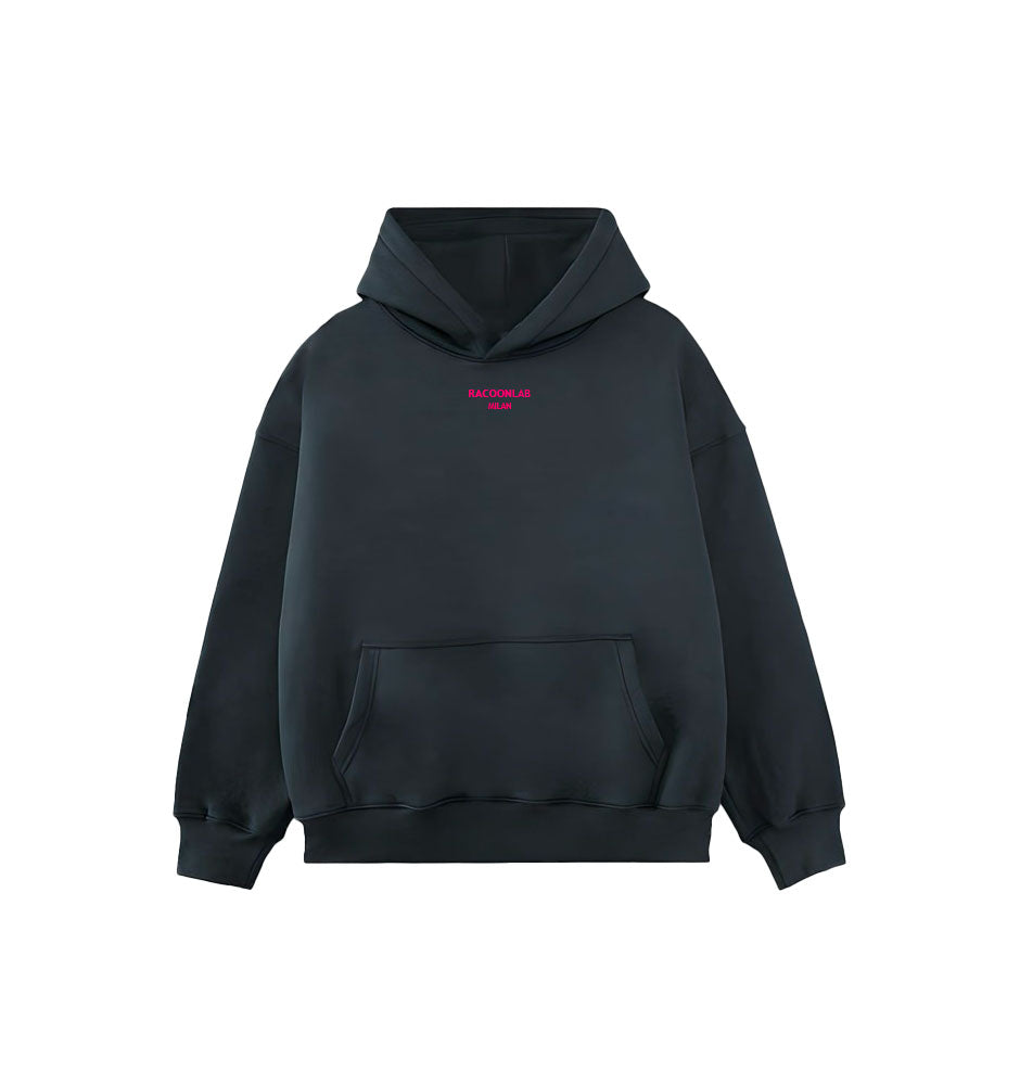 hoodie con scritta rosa fucsia milan