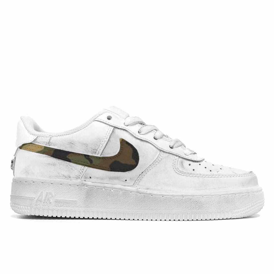 nike air force mimetico militare con effetto dirty