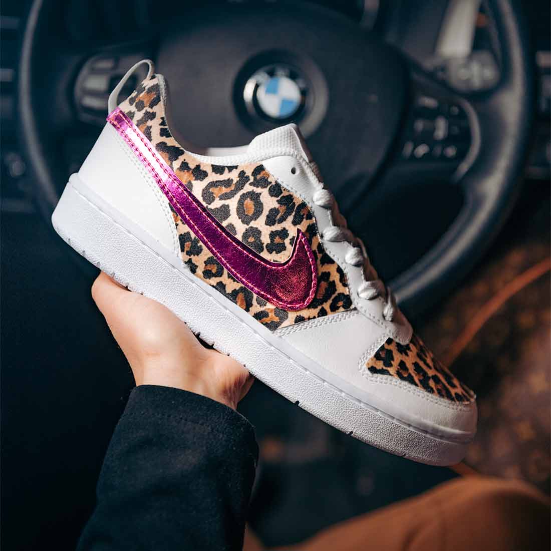 Nike Court Leopardate e dettagli Viola - Outlet