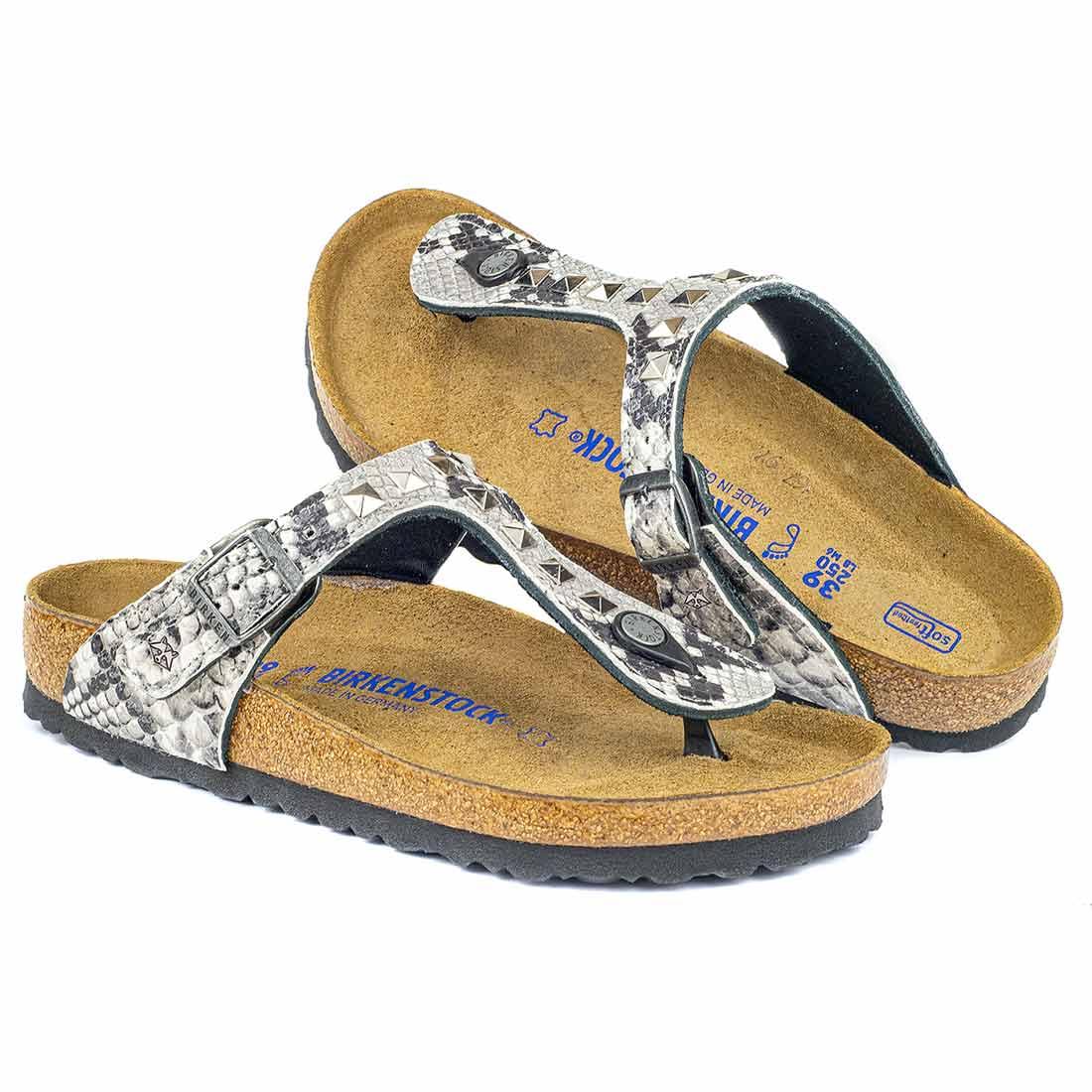 Personalizzazione Birkenstock Gizeh Pitonate con Borchie a Piramide - Outlet