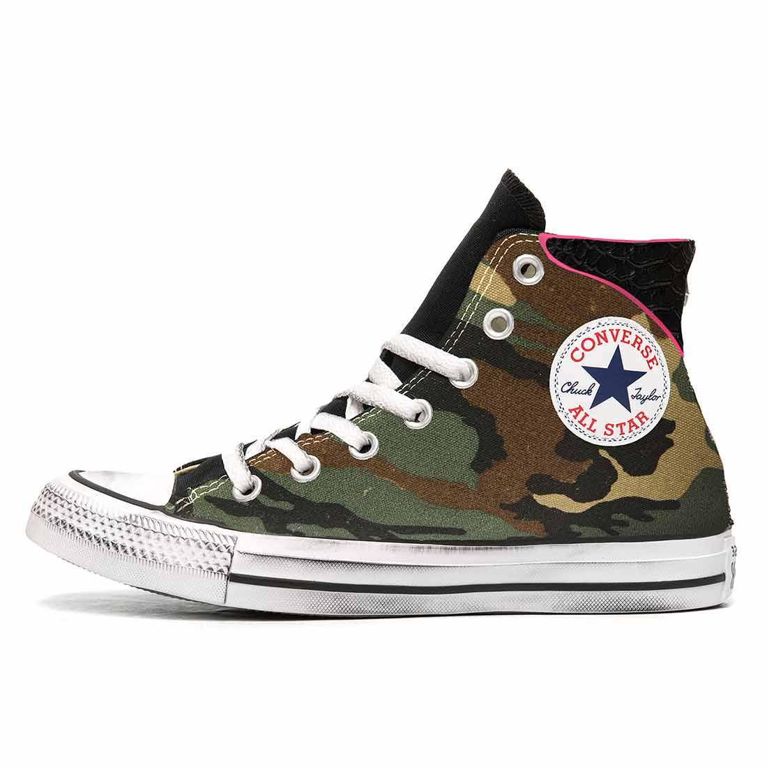 Converse All Star alte Militari Rosa Fluo - Outlet