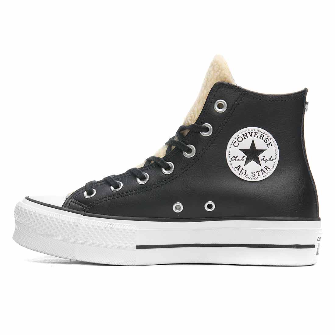 Converse All Star Platform in Pelle con Stella Teddy - Outlet