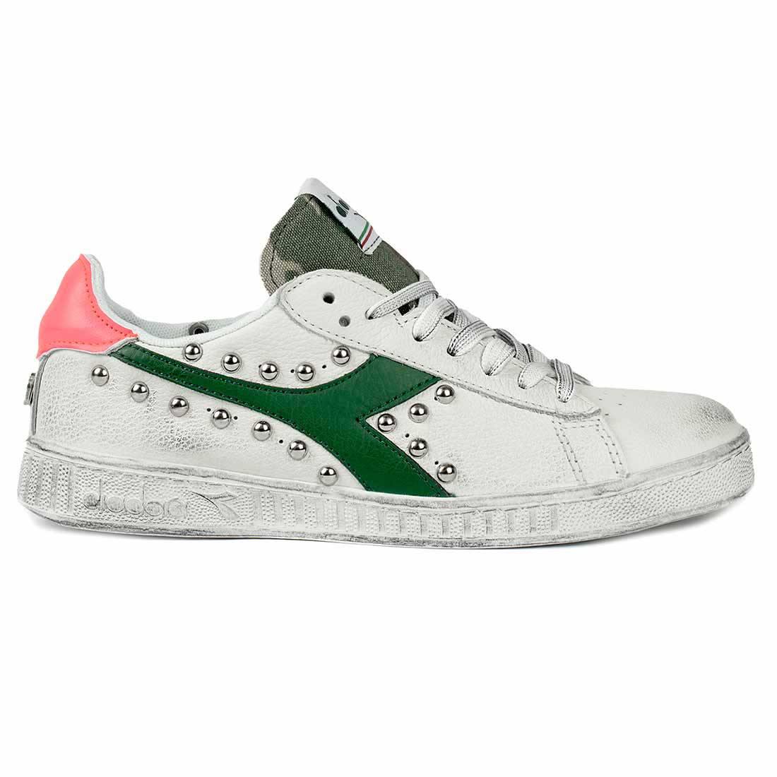 Diadora Game Low Camo e Rosa Fluo - Borchiate - Outlet