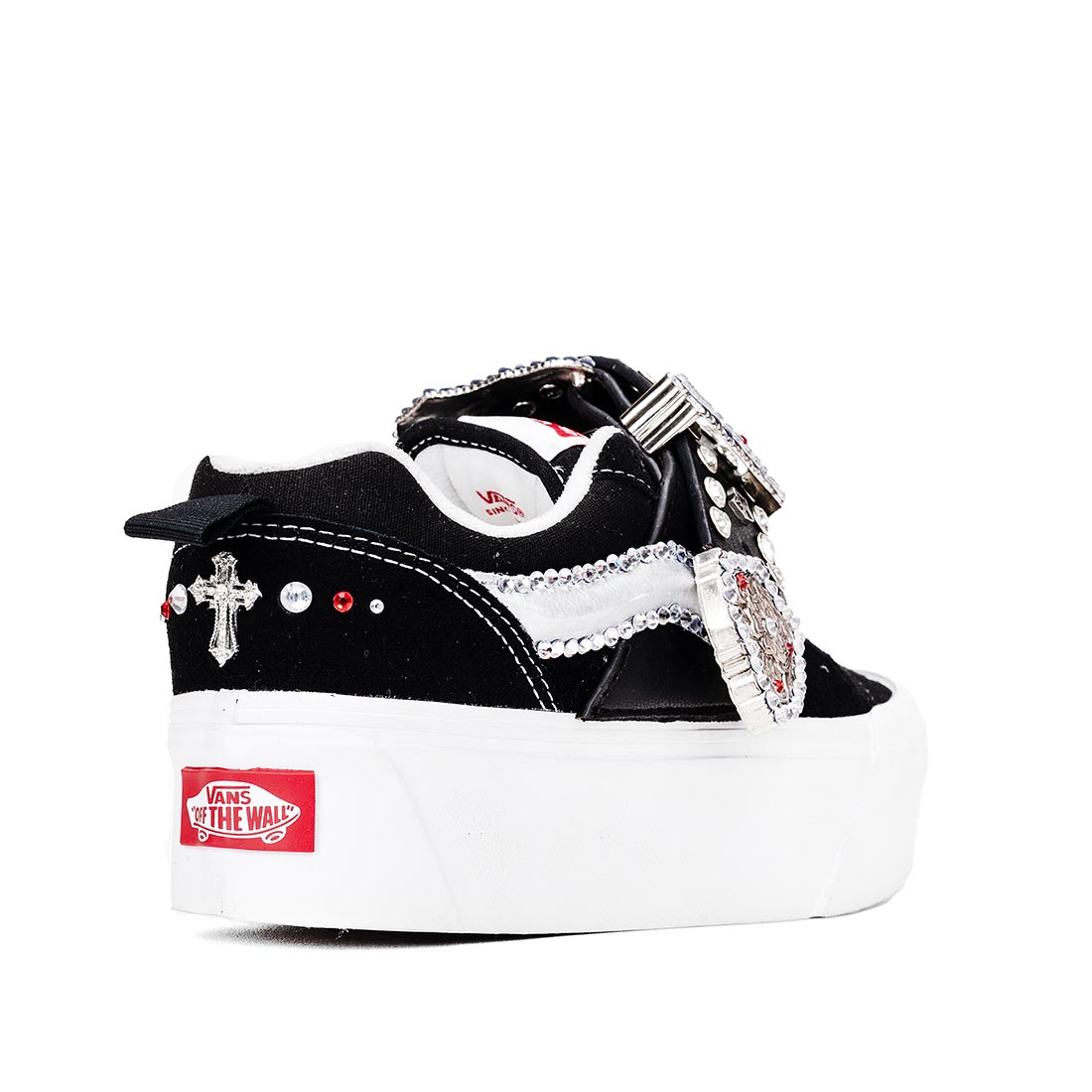 scarpe vans platform con croce con diamanti 