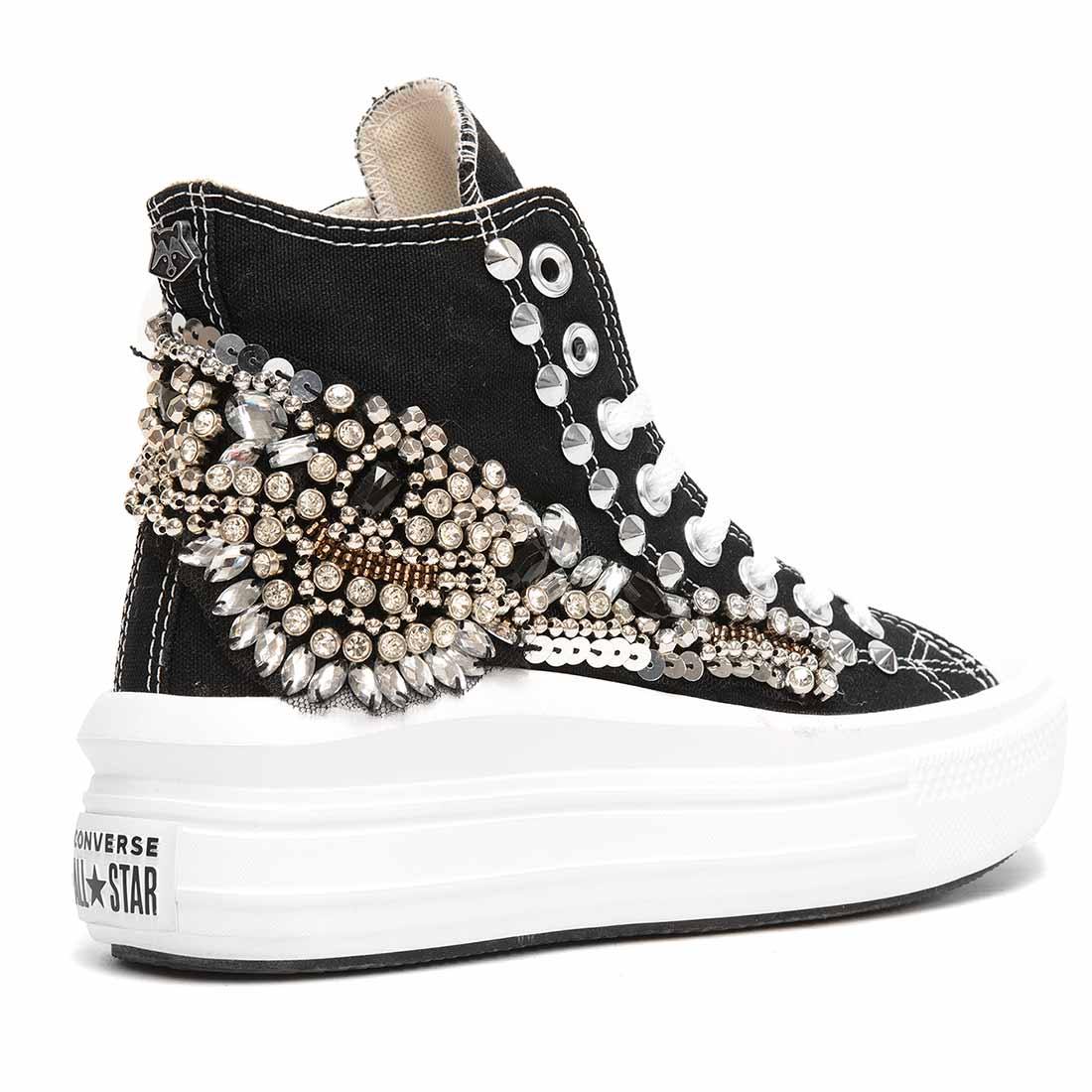 Converse All Star Alte Move con Gioielli - Nere - Outlet