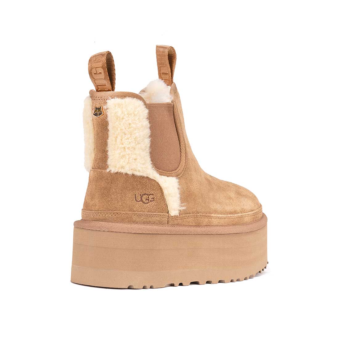 Ugg con pelo tipo teddy bianco