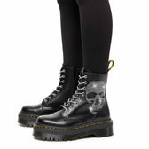 stivaletti con teschio con strass platform