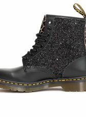 stivali con brillantini leopardati dr martens con glitter nero maculati