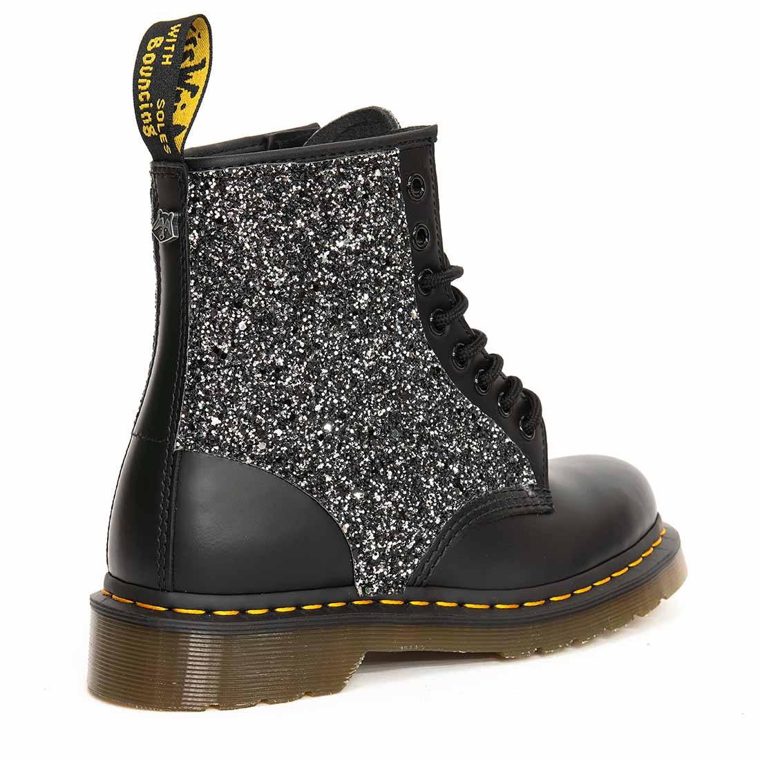 stivali dr martens con glitter grigio