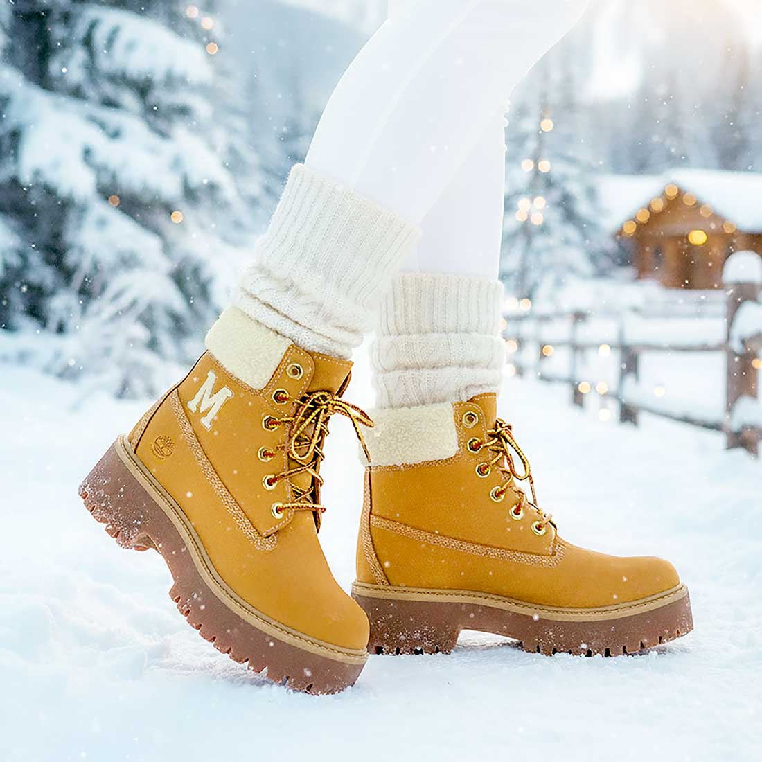 stivali invernali timberland con iniziale in teddy