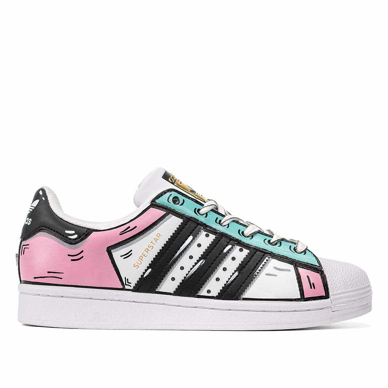 Adidas superstar branco e rosa best sale