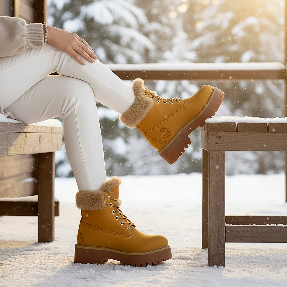 timberland giallo con furry