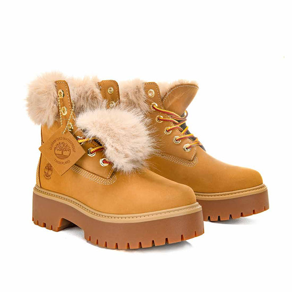 timberland per l'inverno con pelo e platform